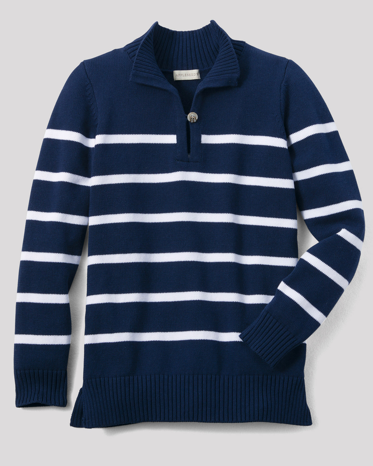 Mariner Stripe Rib-Collar Sweater image number 3