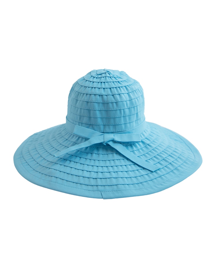 Women's Ribbon Large Brim Hat with Bow image number 1