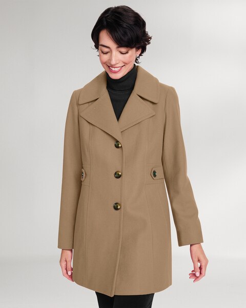 London Fog® Side-Tab Wool Coat