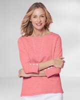 Coastal Cotton Striped Bateau-Neck Tee thumbnail number 1