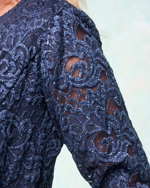 Lace & Satin Jacket Dress by Alex Evenings