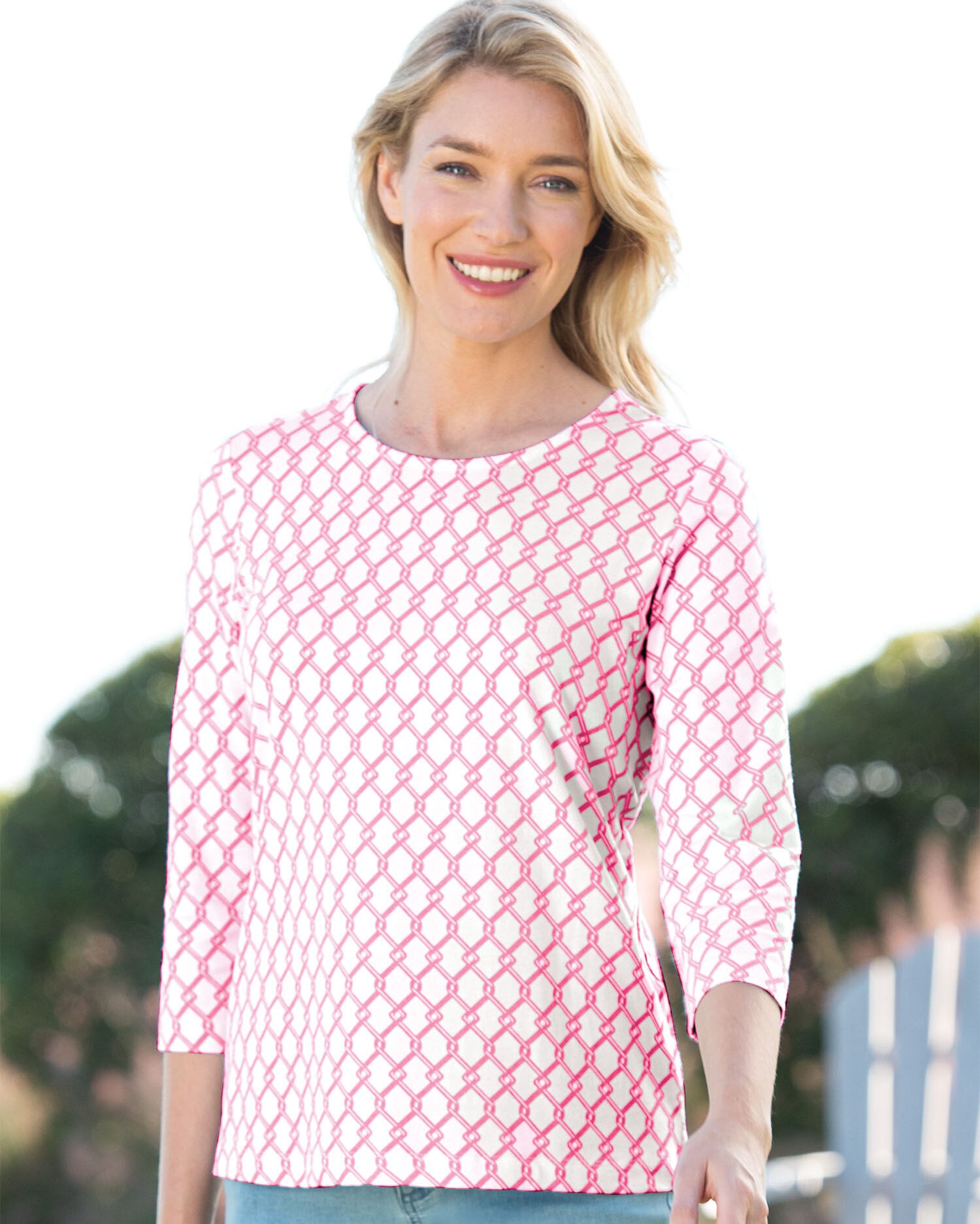 Chain-Link Geo Print Cotton Tee