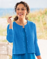 Mixed-Stitch Crochet Cardigan thumbnail number 1
