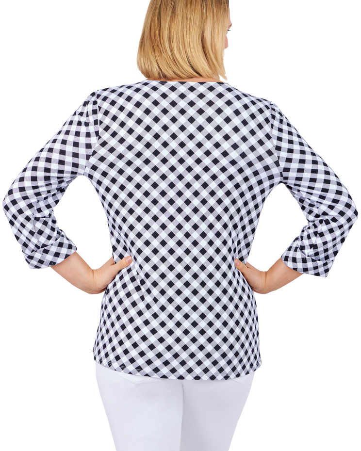 Ruby Rd® Gingham Print Top image number 3