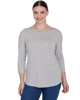 Ruby Rd® Wintery Glow Knit Emb Glitter Top thumbnail number 1