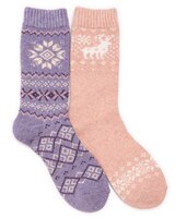 MUK LUKS® Womens Wool Socks 2Pr Pack thumbnail number 1