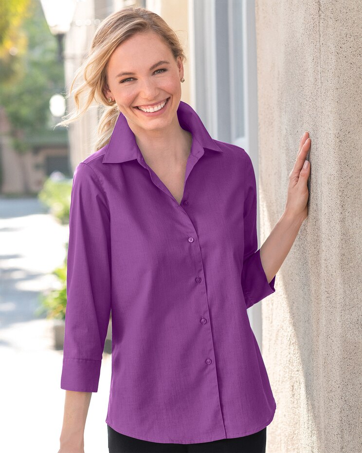 Foxcroft Perfect-Fit Three-Quarter-Sleeve Shirt image number 1