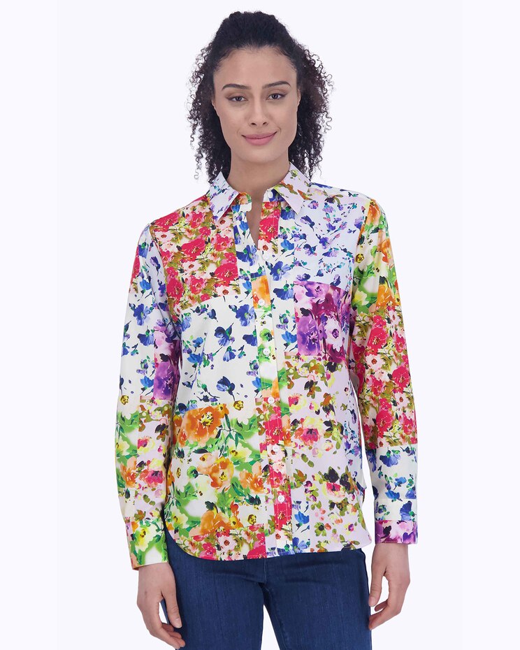 Meghan Long Sleeve Floral Patchwork Shirt image number 1