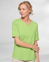 Coastal Cotton Elbow-Sleeve Notch-Neck thumbnail number 1
