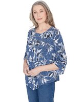 Alfred Dunner® Classics Elegant Flower Top with Necklace thumbnail number 3