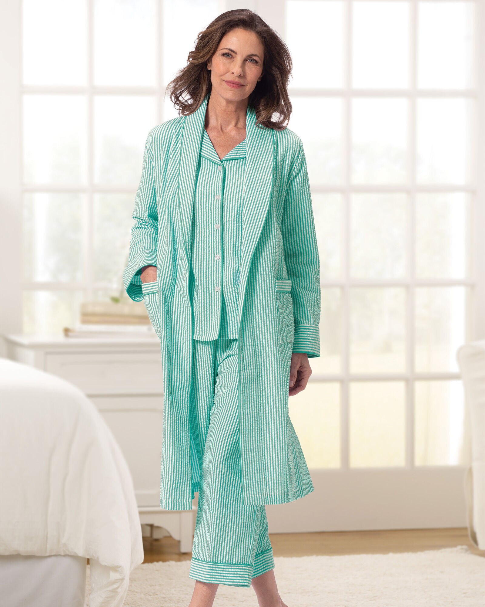 Seersucker online wrap robe