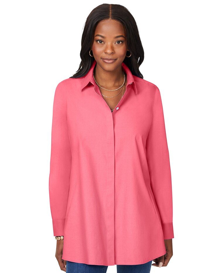 Foxcroft Cici Essential Pinpoint Non-Iron Tunic image number 1