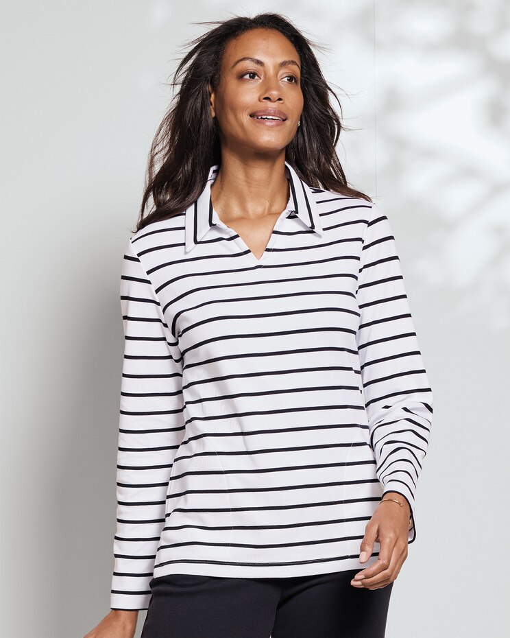 Everyday Knit Joni Striped Polo image number 1