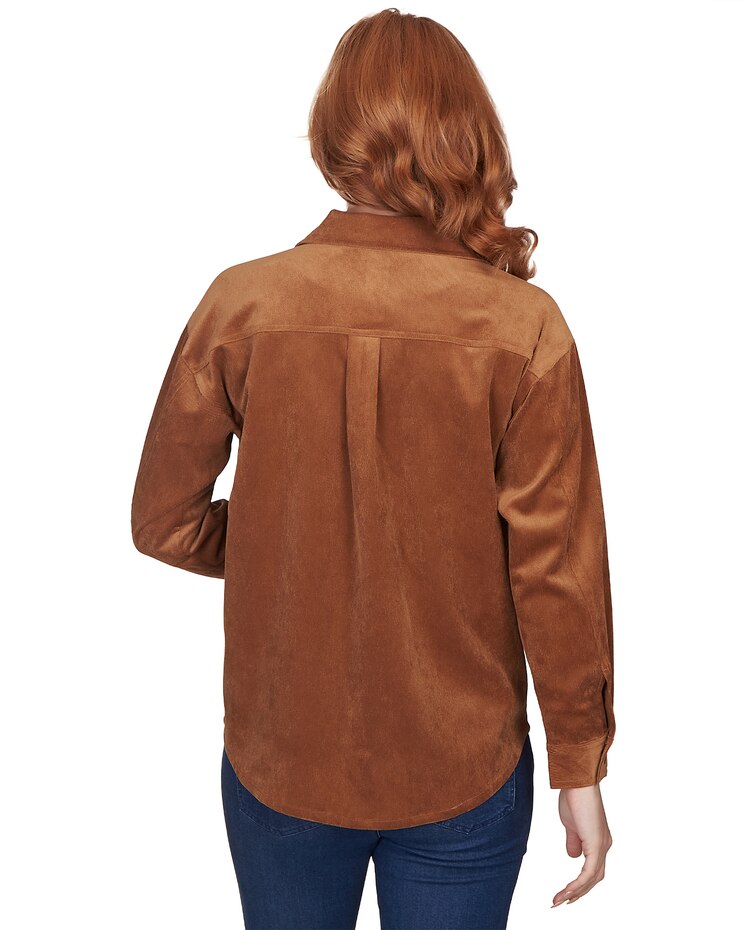 Ruby Rd® Button Up Solid Pincord Jacket image number 4