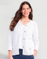 Bayside Cotton Gold-Button Cardigan  thumbnail number 1