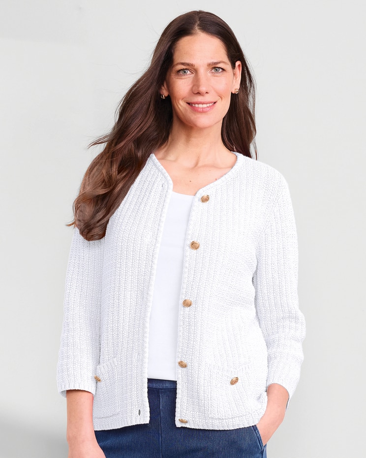 Bayside Cotton Gold-Button Cardigan  image number 1