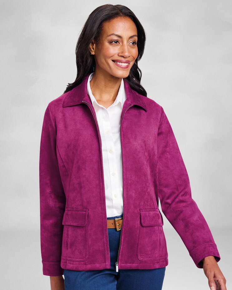 Microsuede Zip-Front Jacket image number 1