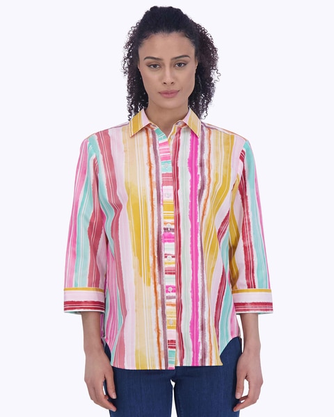 Boyfriend Watercolor Stripe Shirt