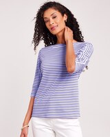 Three-Quarter Sleeve Criss-Cross Sailor Top thumbnail number 1