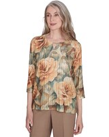 Alfred Dunner® Emerald Isle Vintage Floral Top thumbnail number 3