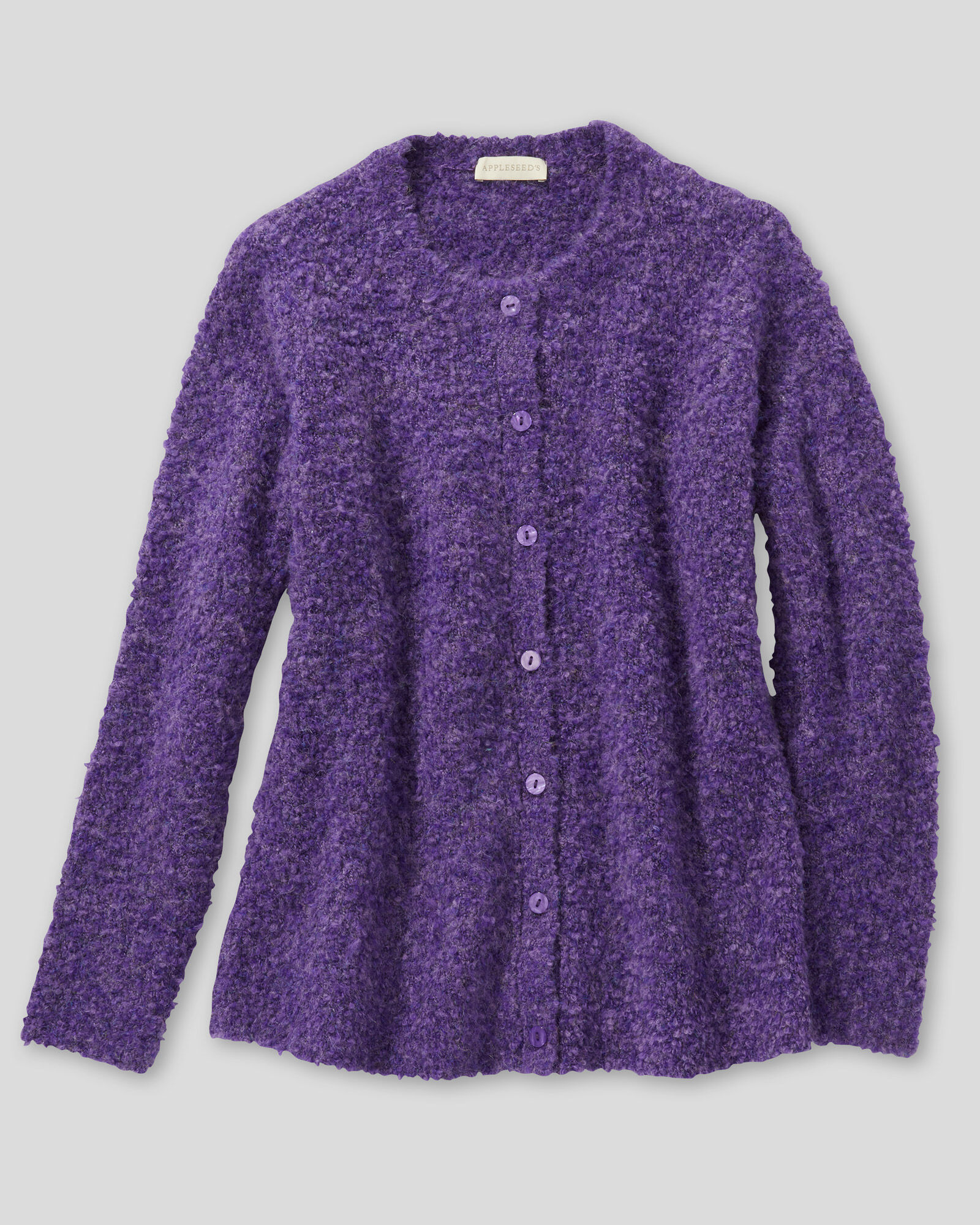 Luxe Bouclè Button-Front Cardigan