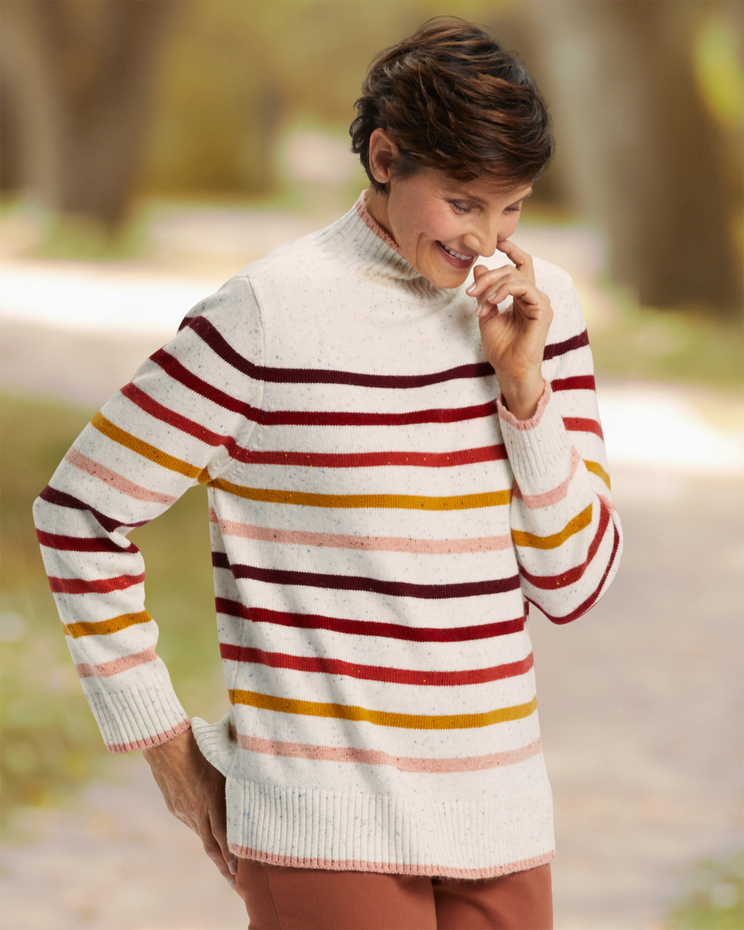 Donegal Stripe Mockneck Sweater image number 1