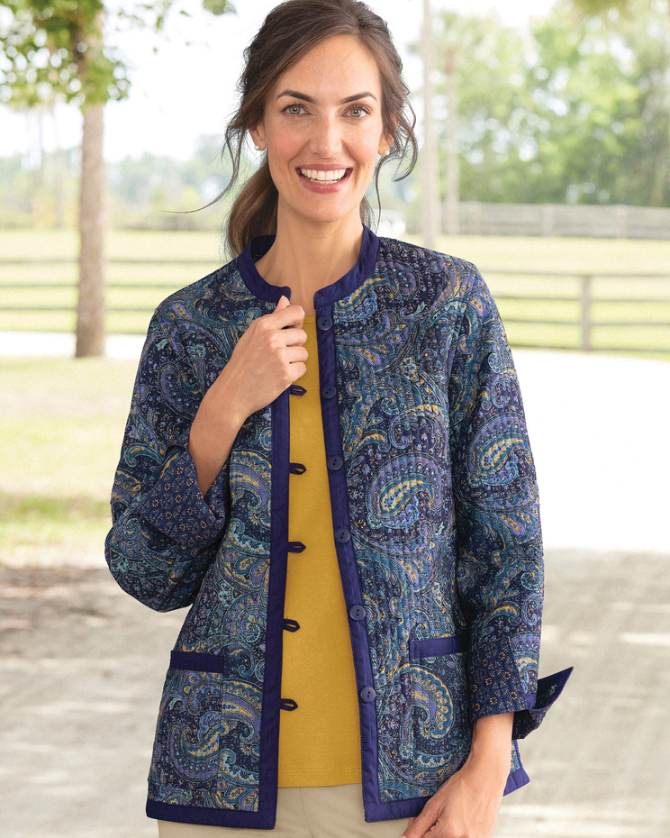 Limited-Edition Paisley Garden Reversible Quilted Jacket image number 1