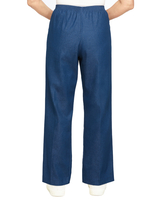 Alfred Dunner Classic Pull-On Denim Proportioned Straight Leg With Elastic Waistband Pants thumbnail number 3
