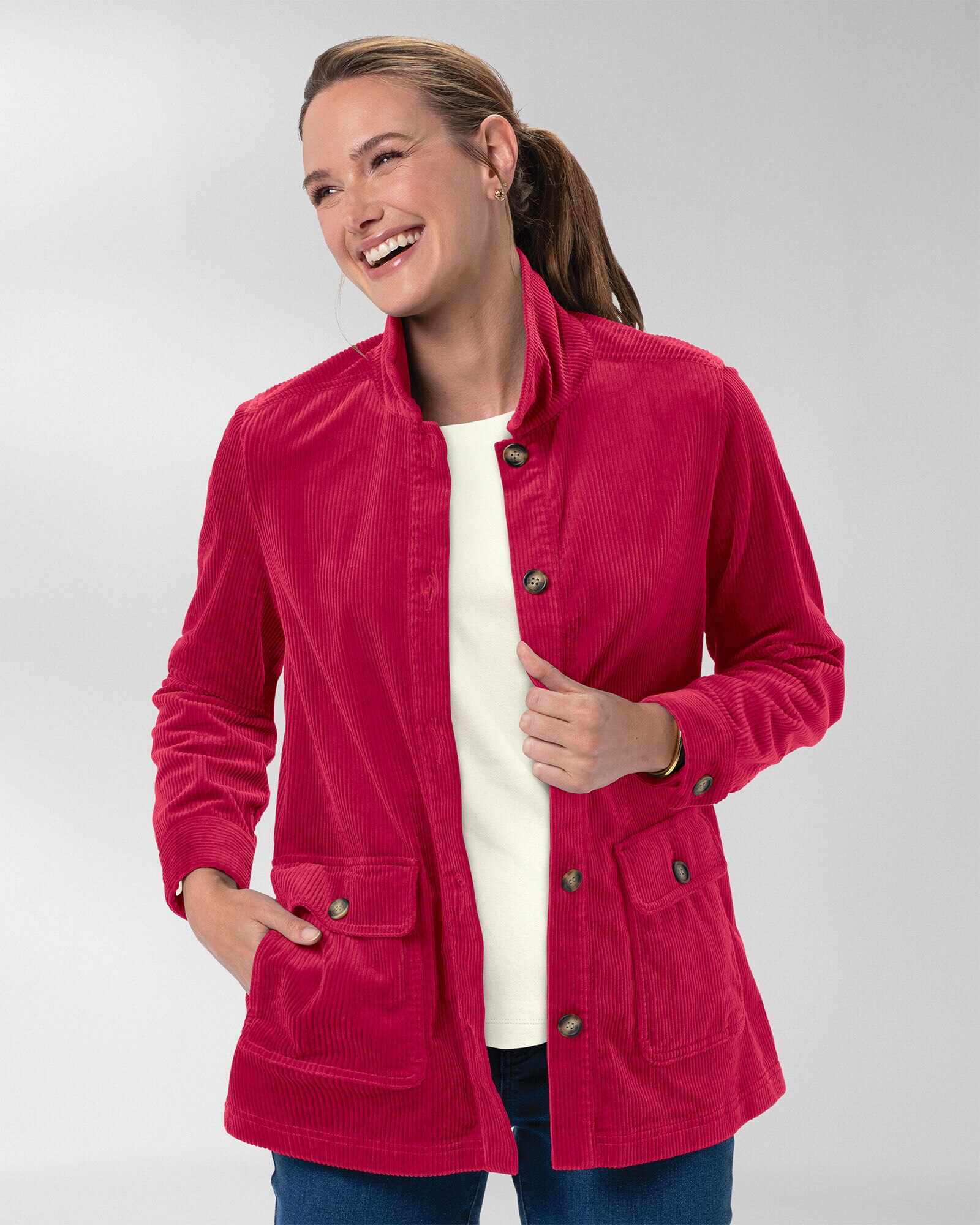 Wide wale online corduroy shirt jacket