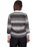 Alfred Dunner® Classics Chevron Ombre Woven Sweater thumbnail number 5