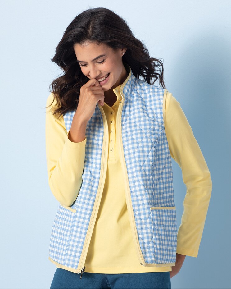 Reversible Floral & Gingham Vest image number 2