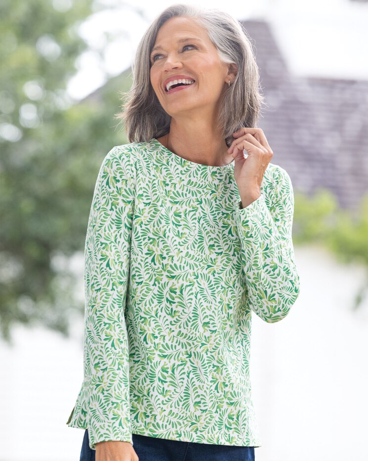Prima™ Cotton Watercolor Stencil Long-Sleeve Tee image number 1