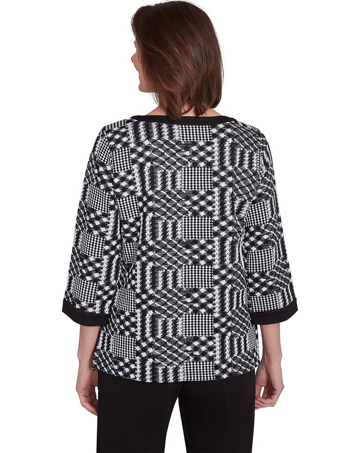 Alfred Dunner® Runway Ready Houndstooth Textured Top image number 2