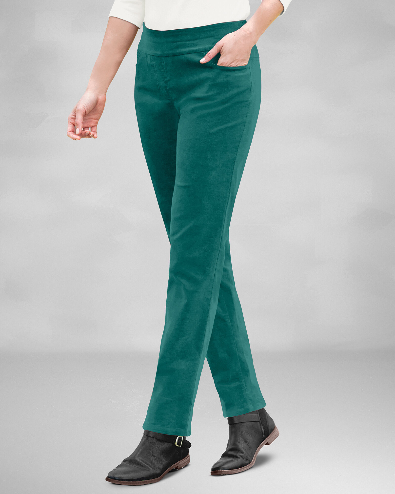 SlimSation® Tapered-Leg Pincord Pants | Appleseed's