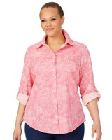 Zoey Roll-Tab Drawn Floral Shirt thumbnail number 4