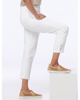 Liberty Knit Denim Cropped Button-Hem Pull-On Jeans thumbnail number 3