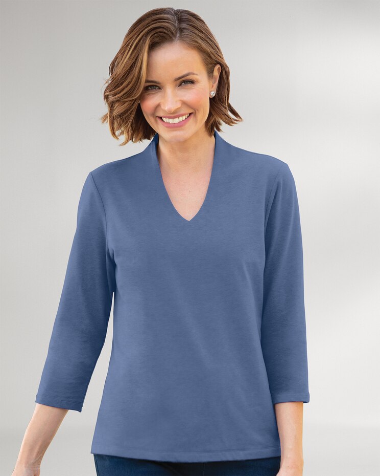 Prima™ Cotton Solid Narrow-V Tee image number 1