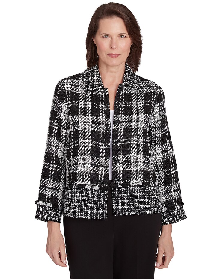 Alfred Dunner® Runway Ready Spliced Woven Jacket image number 1