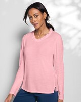 Spindrift Ruffled V-Neck Sweater thumbnail number 1