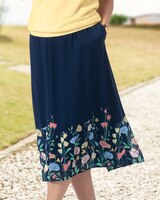 Greenhouse Floral Border-Print Midi Skirt thumbnail number 1