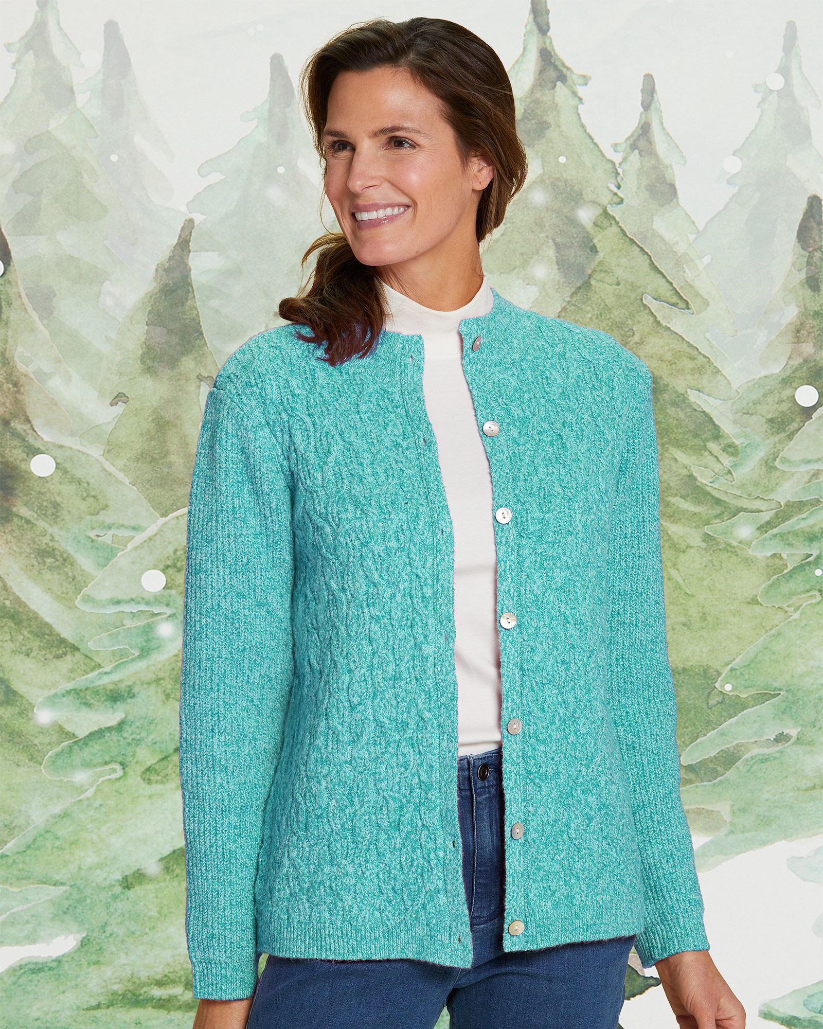 Cotton Tuckstitch V-Neck Cardigan | Appleseed's Cotton Tuckstitch V-Neck Cardigan | Appleseed's
