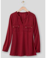 Silky Print Long-Sleeve Utility Blouse thumbnail number 1