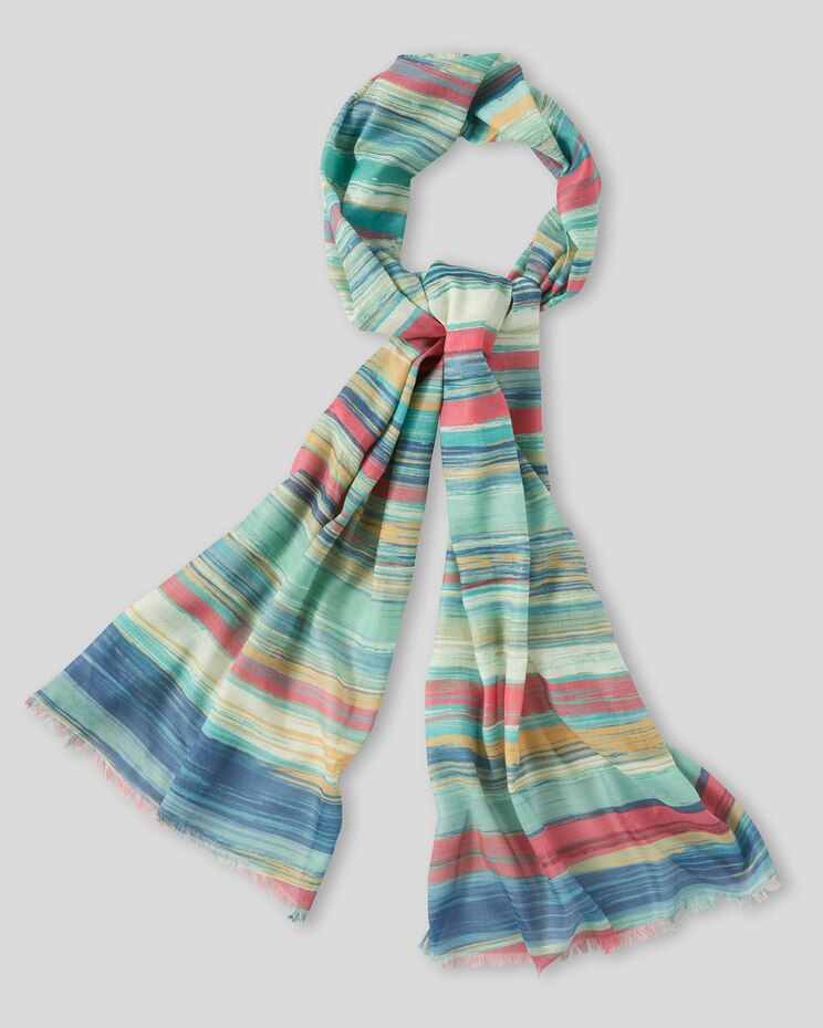 Watercolor Stripe Oblong Scarf image number 1