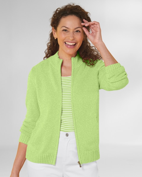 Bayside Cotton Zip-Front Cardigan