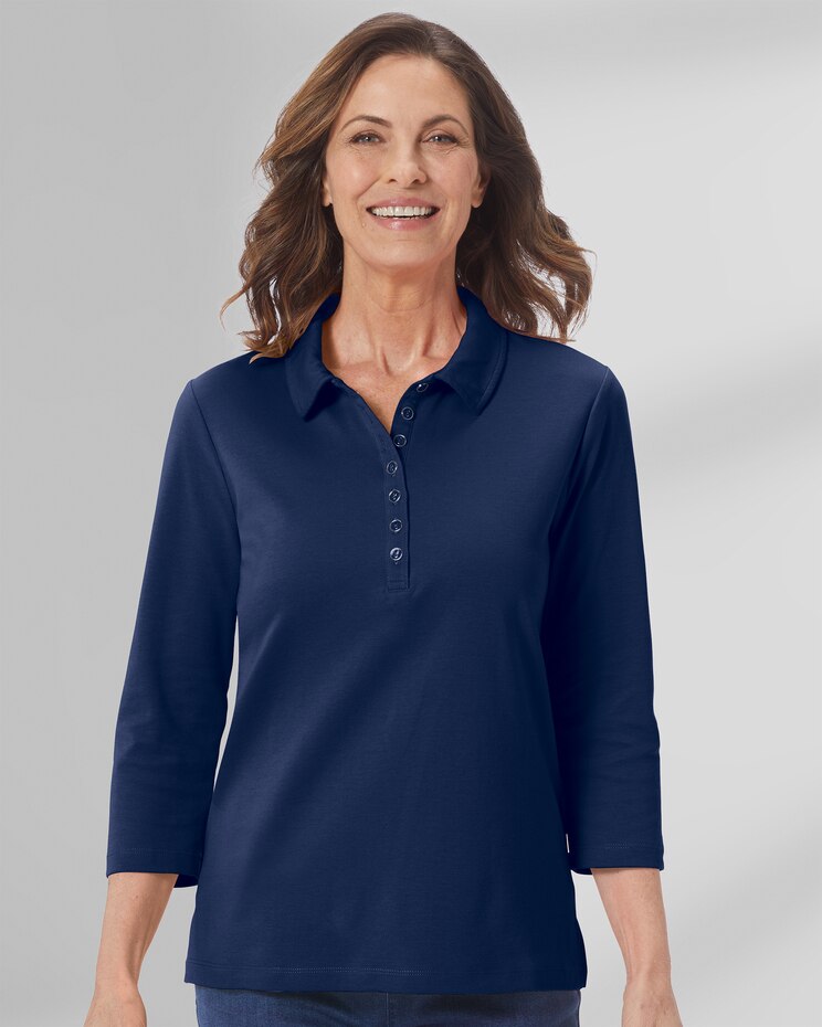 Essential Cotton 3/4 Sleeve Polo image number 1