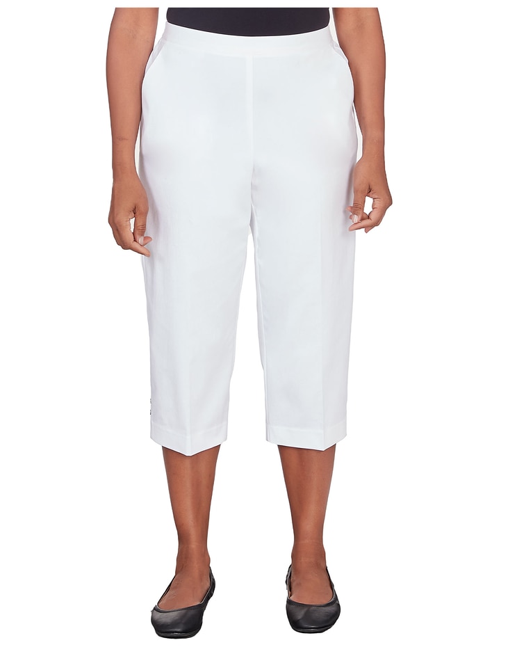 Alfred Dunner® Classics Denim Twill Denim Split Hem Capri Pant image number 1