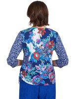 Alfred Dunner® Batik Floral Patch Drawstring Top thumbnail number 2