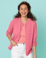 Bayside Cotton Textured Stripe Cardigan thumbnail number 1
