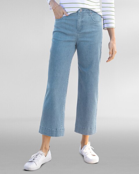 DreamFlex Denim Wide-Leg Cropped Jeans