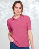 Linen/Cotton Honeycomb Polo thumbnail number 1